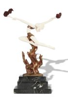 JOHANN PHILIPP FERDINAND PREISS (1882 – 1943) Art nouveau figurine of torch dancer