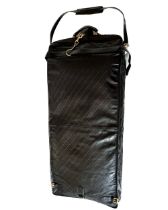 CHANEL RARE NINETIES DIAMOND-QUILTED TWO-WAYS LAMB LEATHER BLACK GARMENT BAG WITH GOLD HARDWARE ACCE