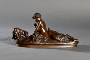 EMMANUEL FRÉMIET (1824 - 1910) Le faune et les oursons