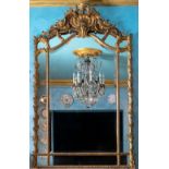 REGENCE STYLE MIRROR IN CARVED AND GILDED WOOD FRANCE, 19TH CENTURY