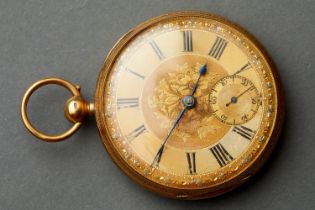 18K GOLD ENGLISH POCKET WATCH, 19TH CENTURY