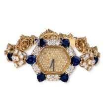 DIAMOND AND SAPPHIRE WATCH, BY GERALD GENTA