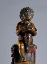 BRONZE SCULPTURE AFTER ANTONIO CANOVA The Child Reading, circa 1830