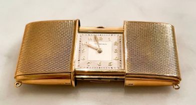 VINTAGE MOVADO FOR TIFFANY & CO ERMETO GOLD TRAVEL WATCH