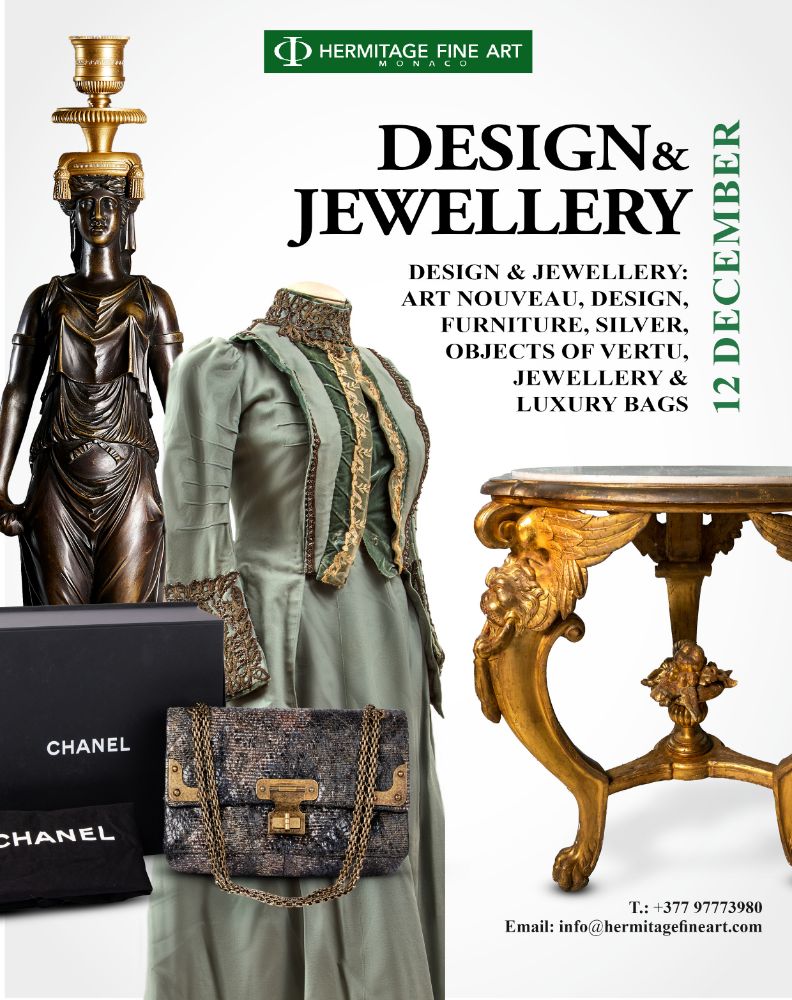 DESIGN & JEWELLERY: Art Nouveau, Furniture, Design, Objects of Vertu, Jewellery, Luxury Bags, Watches