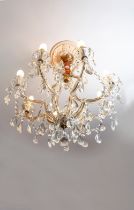 LOUIS XIV STYLE BRONZE AND CRYSTAL CHANDELIER PARIS, 20TH CENTURY