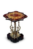 SMALL LOUIS XIV STYLE BOULLE MARQUETRY TABLE Paris, circa 1870