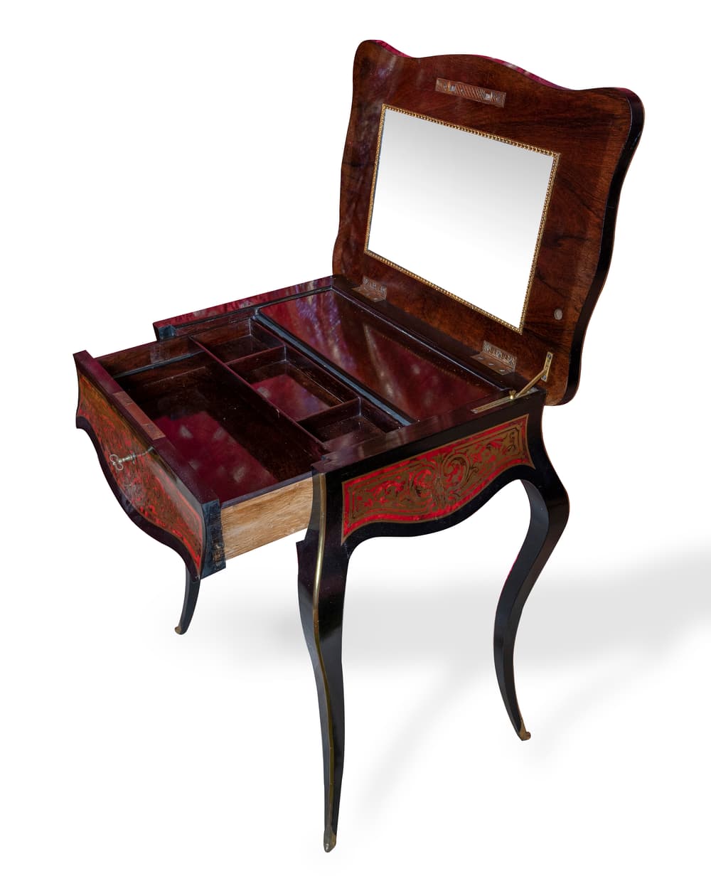 BOULLE MARQUETRY AND GILT BRONZE DRESSING TABLE France, Napoleon III period
