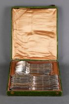 LAPPARRA ET GABRIEL, ORFÈVRES (1902 -1923) SILVER FISH CUTLERY SET, 24 PIECES