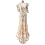 ORGANZA, COTTON AND LACE NIGHT GOWN, CIRCA 1900
