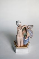 GERHARD HENNING (1880-1967) ROYAL COPENHAGEN figurine 'Fairytale I, seated nude'
