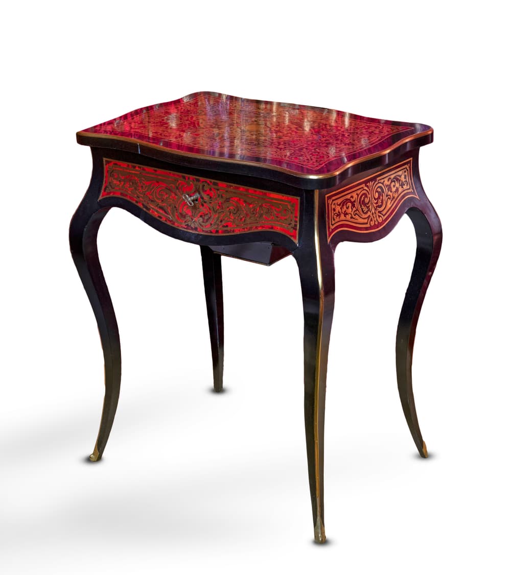 BOULLE MARQUETRY AND GILT BRONZE DRESSING TABLE France, Napoleon III period - Image 2 of 2