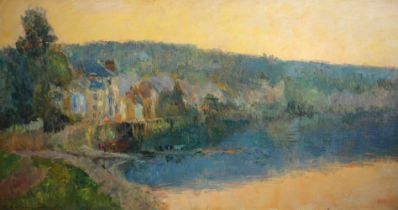 (+) ALBERT MARIE LEBOURG (1849-1928) Les bords de la Seine, La Bouille