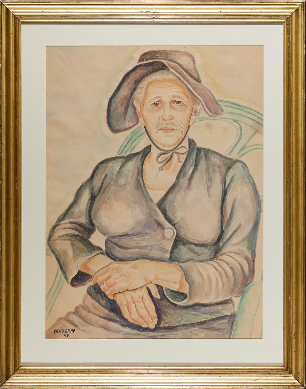MARIE MAREVNA [MARIA VOROBIEVA-STEBELSKAYA] (1892-1984) Portrait of an old woman - Image 2 of 3