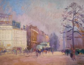 (+) ELIE ANATOLE PAVIL (1873-1948) Parisian Morning: The Grand Boulevards