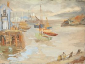 EMMANUEL MANE-KATZ (1894 - 1962) Boats in a harbor