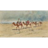 RICHARD ZOMMER (1866 - 1939) Driving camels