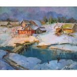 (+) GEORGES LAPCHINE (1885-1950) Snowy village