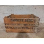 A 'Barnett Bros' Pine Box, Petrol Can, Small Stool, Racket Etc