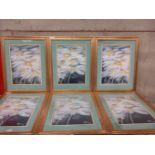 6 Floral Prints In Gilt Frames