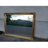 A Large Gilt Mantel Mirror H104cm x W130cm