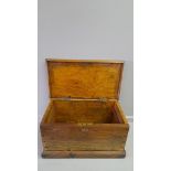 A Small Pine Brass Handled Box