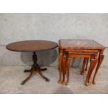 A Nest Of 3 Tables & A Mahogany Oval Table