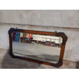 An Oak Mantel Mirror H46cm x W75cm
