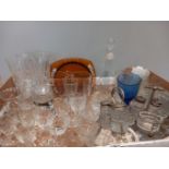 A Box Of Assorted Glasses, Decanter Etc