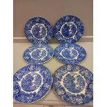 32Pc Spode Teaware, Plates, 6 Woods Ware Plates & Blue & White Jug (Some Damage)