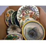 A Box Including Assorted Plates & Dishes - Copeland Spode 'Devonia' Dish, Myott 'Royal Mail' Dish, N
