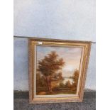 An Oil On Canvas In Gilt Frame - Lakeland Scene