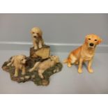 2 Dog Figures (1 Damaged)