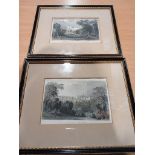 4 Coloured Prints - Warkworth Castle, Alnwick Castle, Berwick Upon Tweed, Bywell On The Tyne