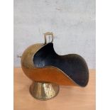 A Brass Helmet Coal Scuttle