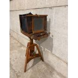 A Mahogany 'Sands Hunter & Company' Camera On An Oak Tripod