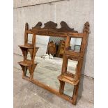 A Victorian Pine Mantel Mirror H115cm x W116cm