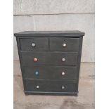 A Painted Pine Chest Of Drawers H112cm x W99cm x D46cm