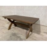 A Wooden Garden Table & 2 Benches