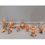 11 Pendelfin Figures & 5 Pieces Of Cottage Ware Etc