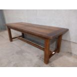 An Oak Kitchen Table H75cm x L220cm x W86cm