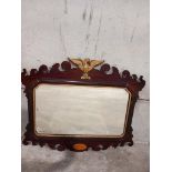 A Mahogany Inlaid Wall Mirror (Damaged)