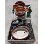 3 Boxes Of Terracotta Plant Pots & Glazed Pots