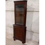 A Reproduction Mahogany Corner Cabinet H183cm x W70cm