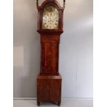 Victorian Mahogany Longcase Clock With Painted Dial