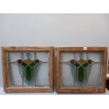 2 Leaded Windows In Frames