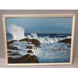 2 Modern Oils - Harkess Rock's, Bamburgh & 1 Other By Doug Eaton