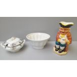 Victorian Jelly Mould, Devon Ware Tureen & Toby Jug