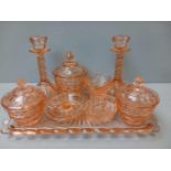 9Pc Glass Dressing Table Set