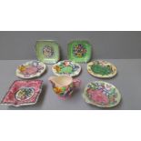 8 Pc Maling Dishes, Ashtrays Etc